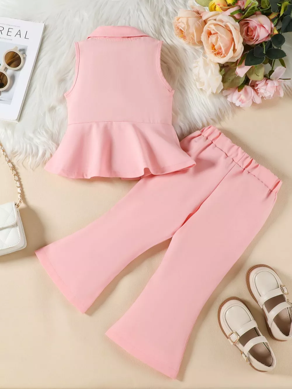 Sleeveless Blazer & Flare Pants Set, image 6