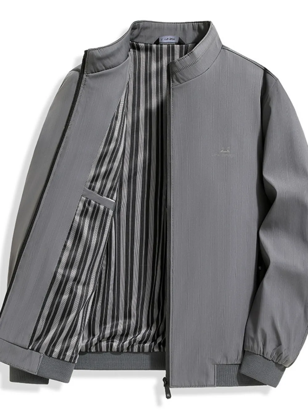 Men's Plus Size Zip Up Long Sleeve Jacket, image 8