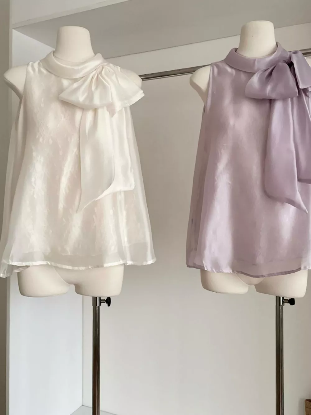 Bow Chiffon Sleeveless Top, image 6