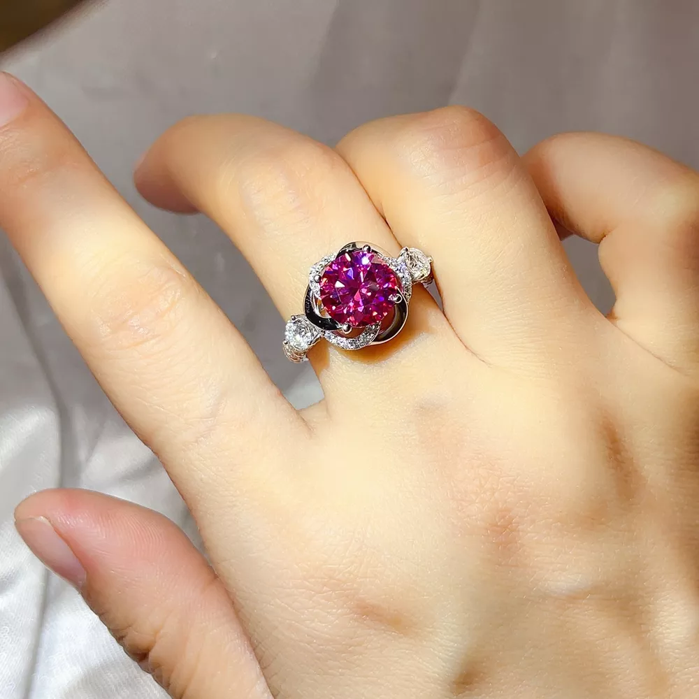 3 Carat 925 Sterling Silver Moissanite Ring, image 2
