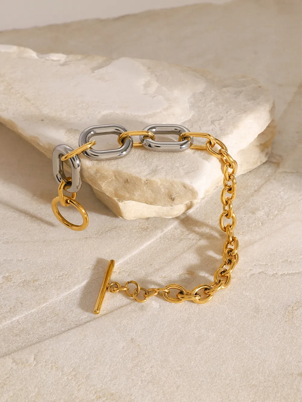 18K Gold-Plated Stainless Steel Chain Bracelet, image 2