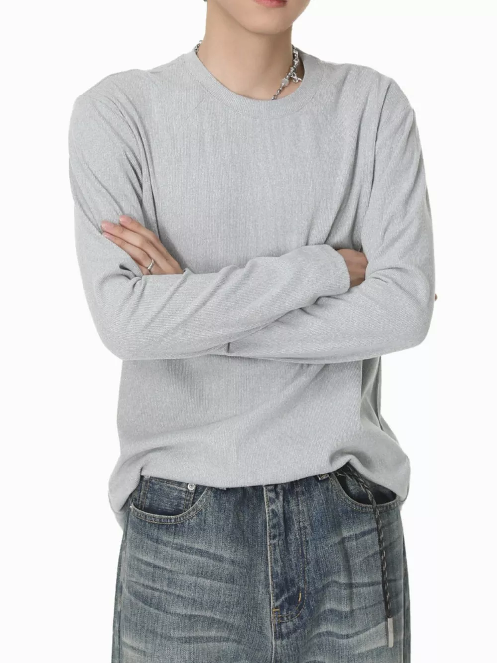 Men's Long-Sleeve Crew Neck T-Shirt, image 3