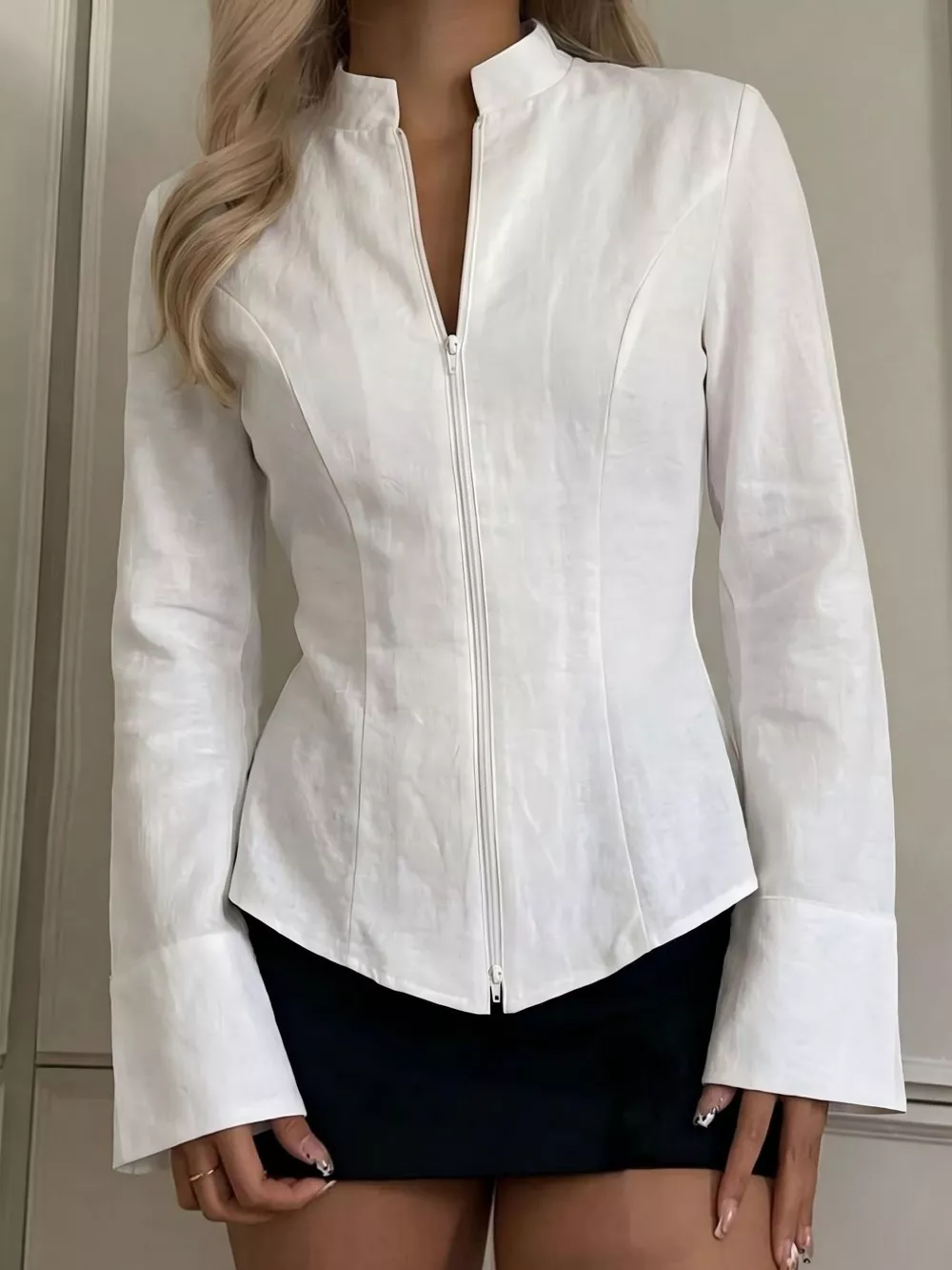Zip Up Long Sleeve Top, image 5