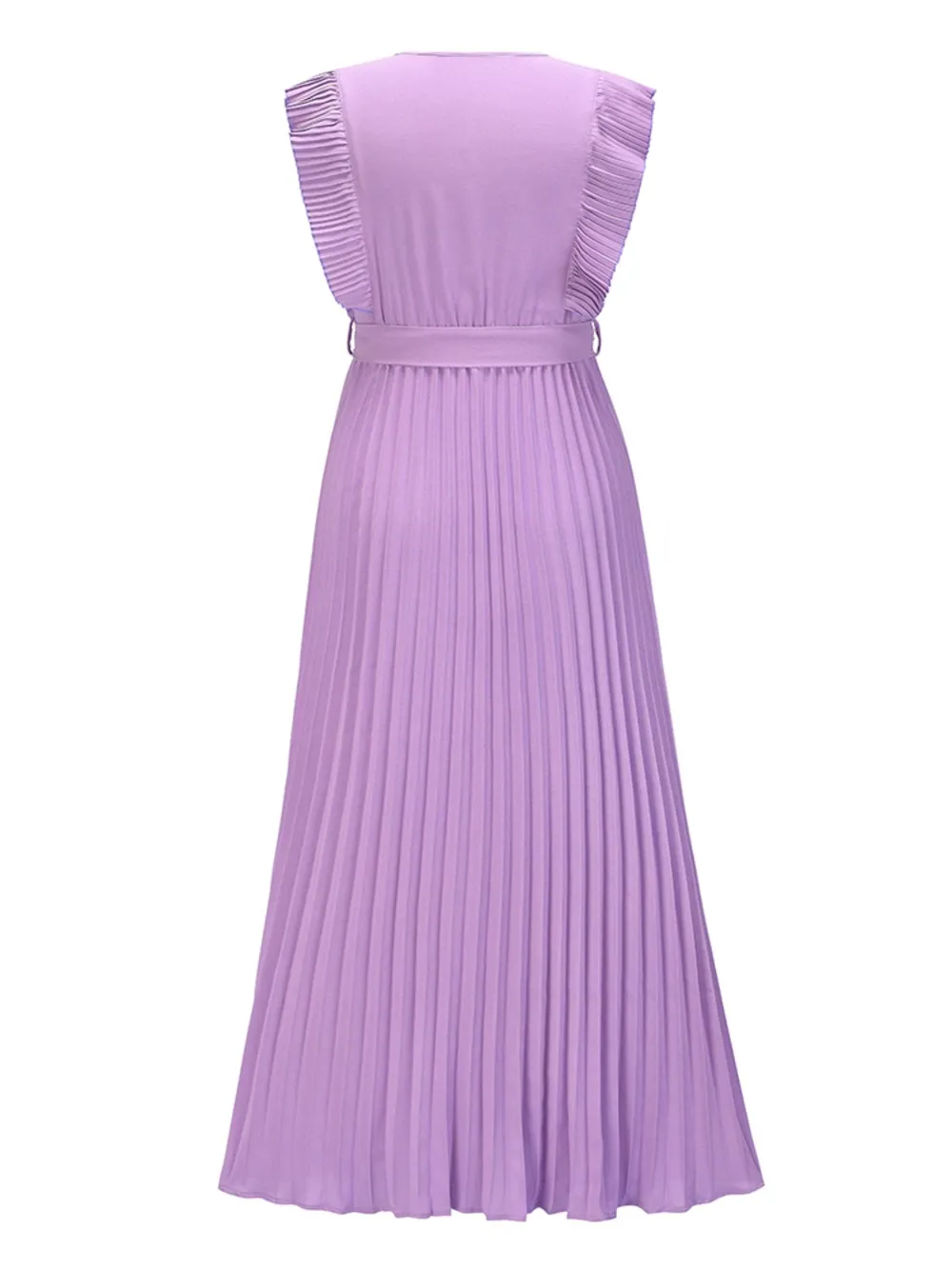 Tied Surplice Cap Sleeve Pleated Dress, image 33