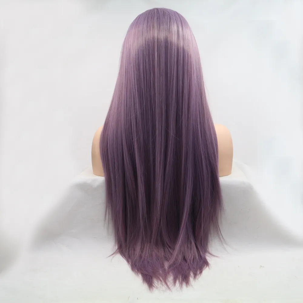 13*3" Lace Front Wigs Synthetic Long Straight 24" 130% Density, image 2