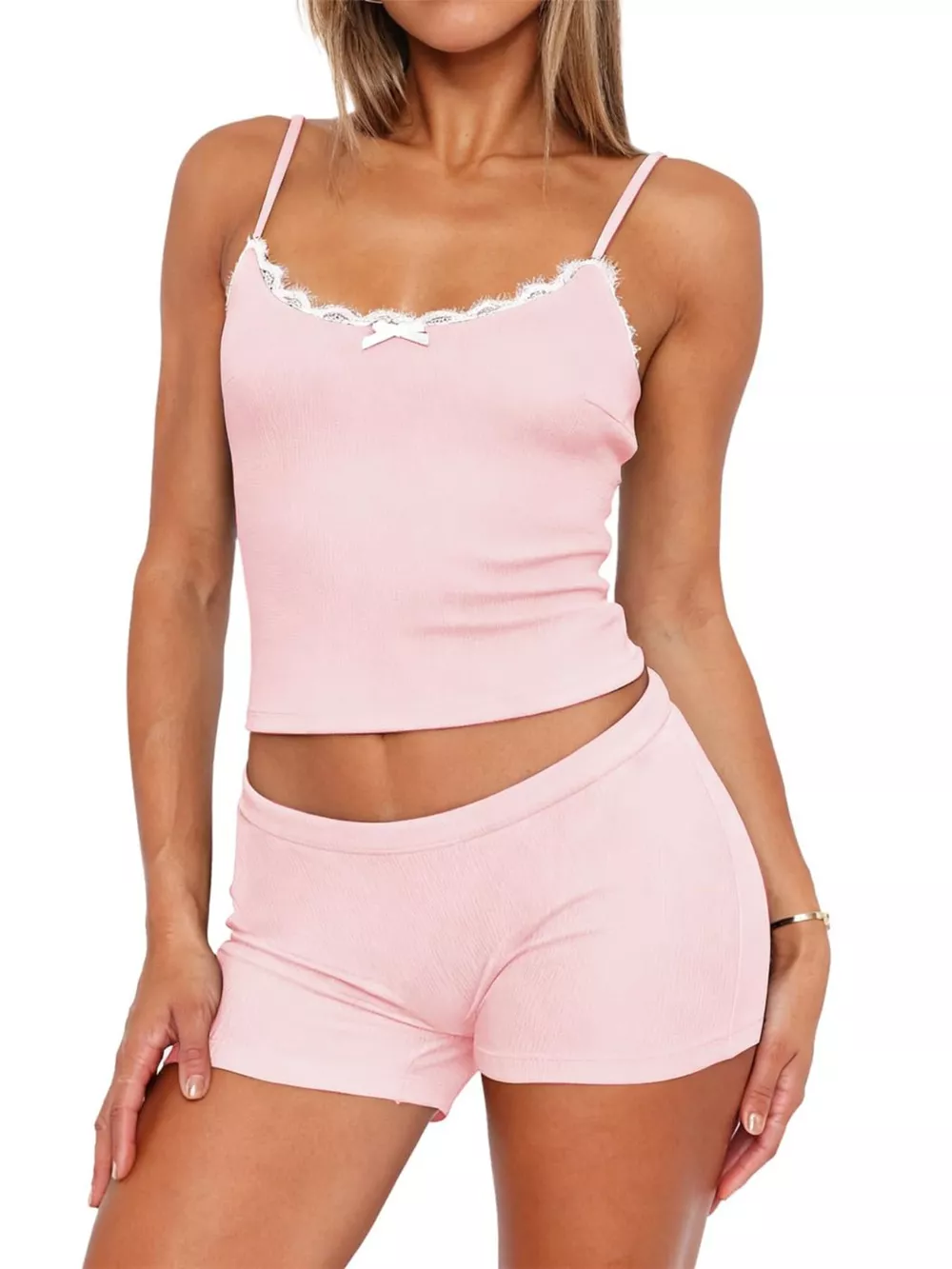 Contrast Trim Cami and Shorts Set, image 16