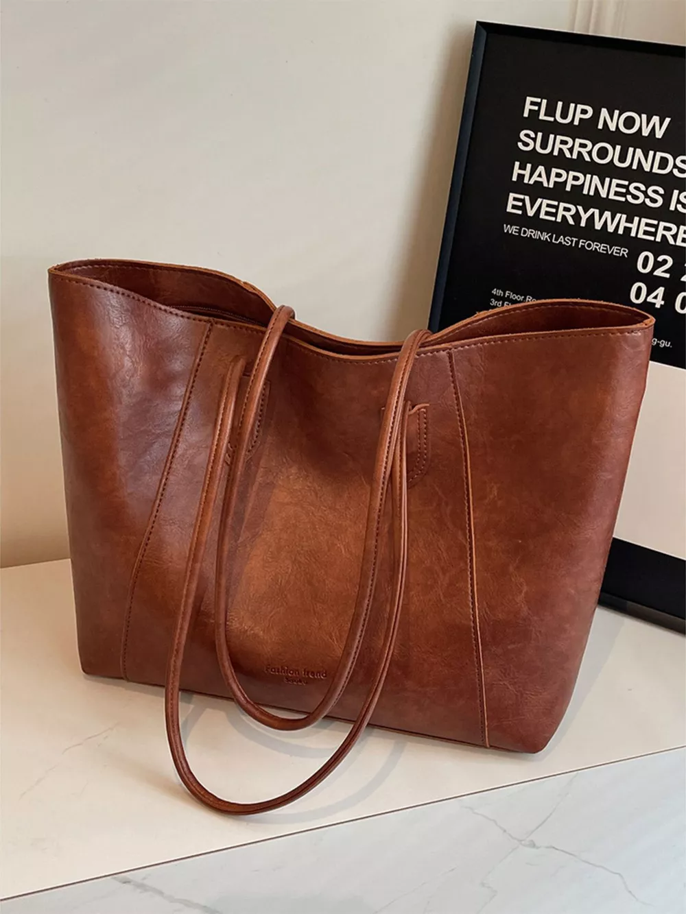 Classic Leather Tote Bag, image 4