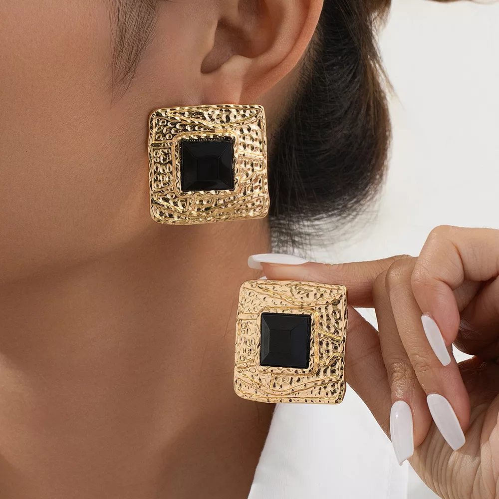18K Gold-Plated Square Earrings, image 4
