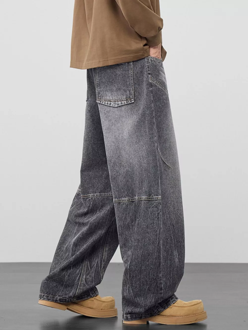 Men's Plus Size Wide Leg Jeans, image 2