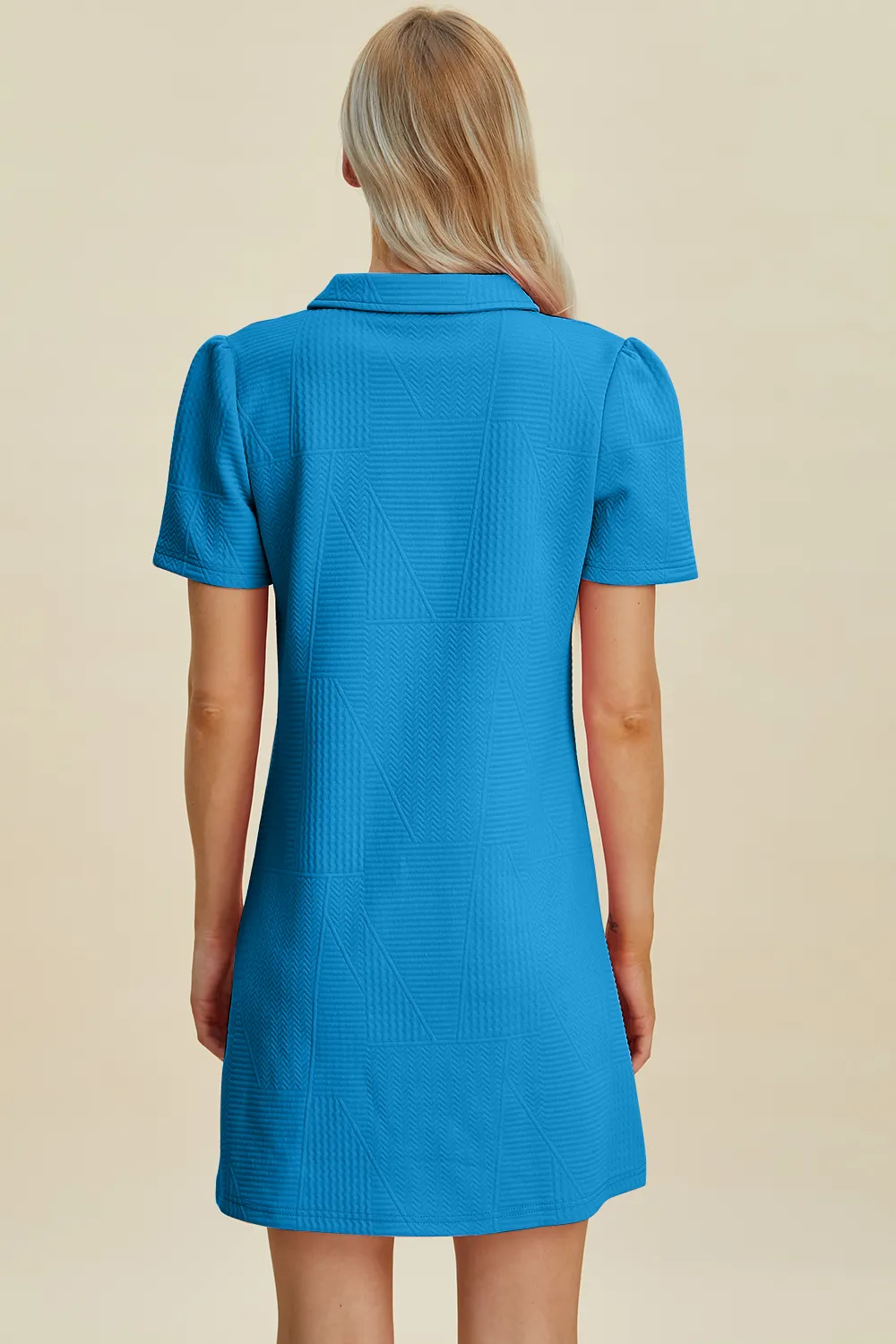 Full Size Texture Short Sleeve Dress, image 20