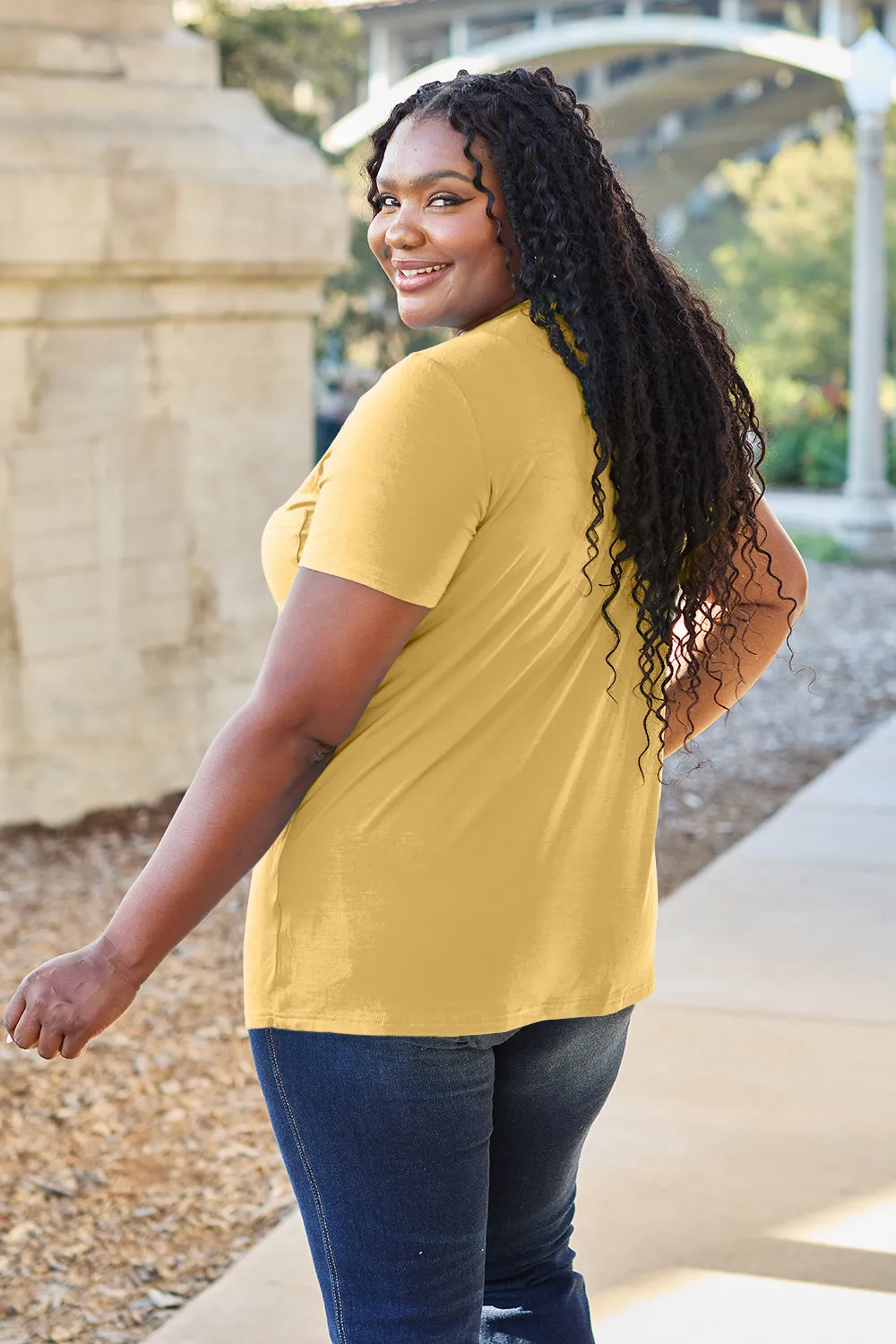 Bamboo Full Size V-Neck Short Sleeve T-Shirt, image 20