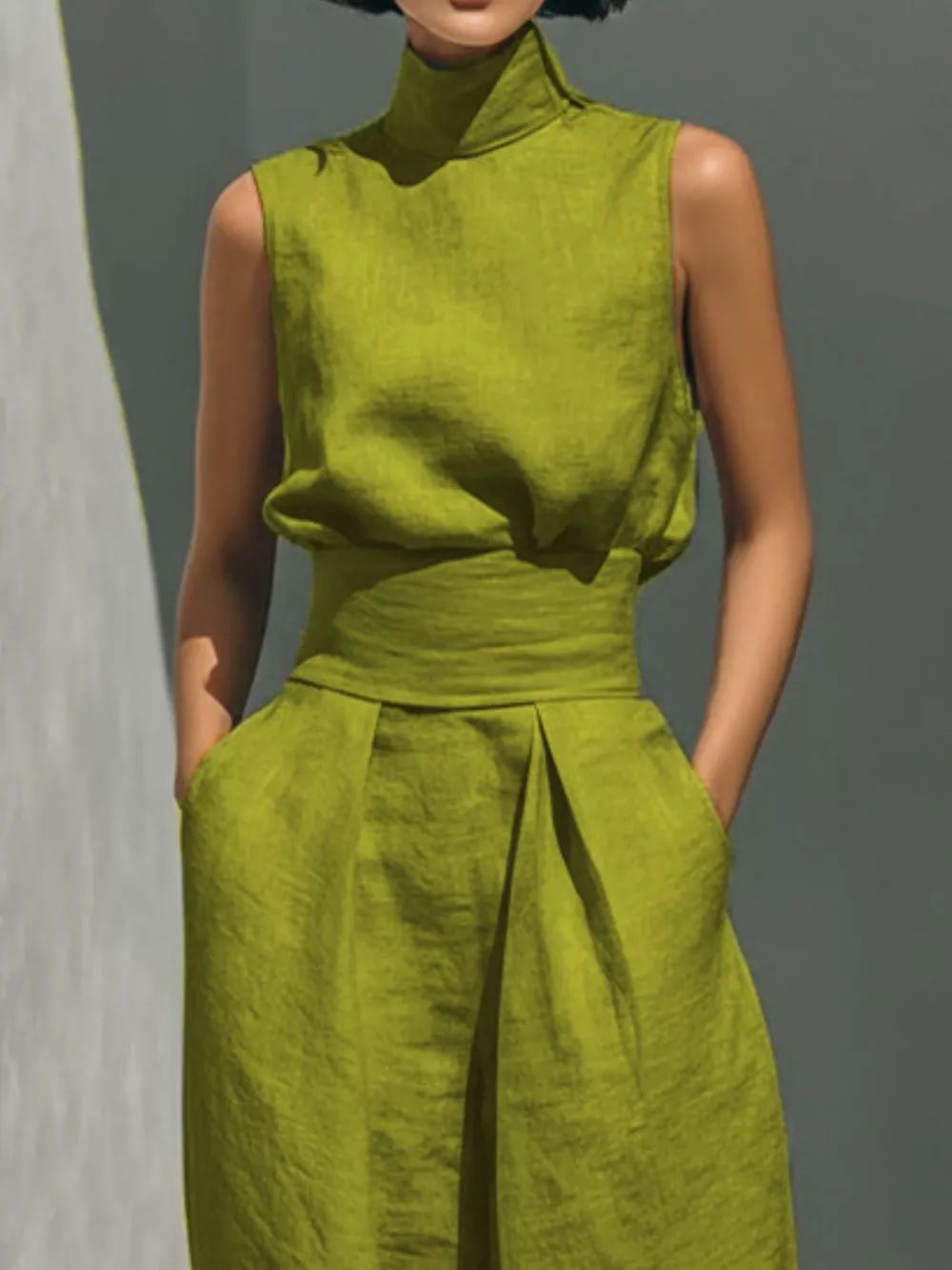 Full Size Turtleneck Sleeveless Top and Wide Leg Pants Set Plus Size, image 26