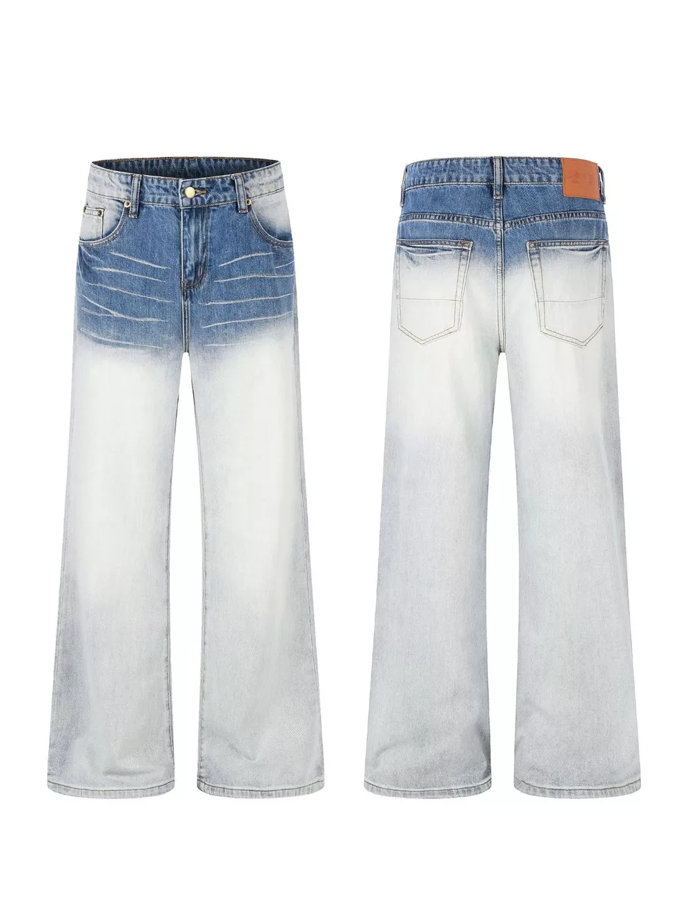 Men's Full Size Washed Wide-Leg Jeans Plus Size, image 4