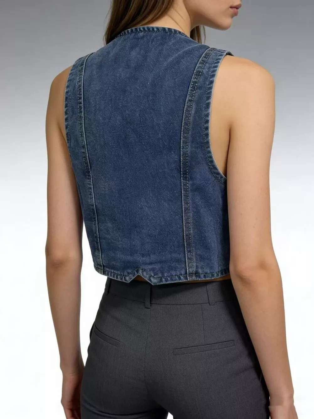 Button-Down Denim Vest, image 7