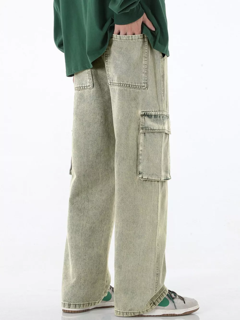 Men's Full Size Wide Leg Cargo Jeans Plus Size, image 11