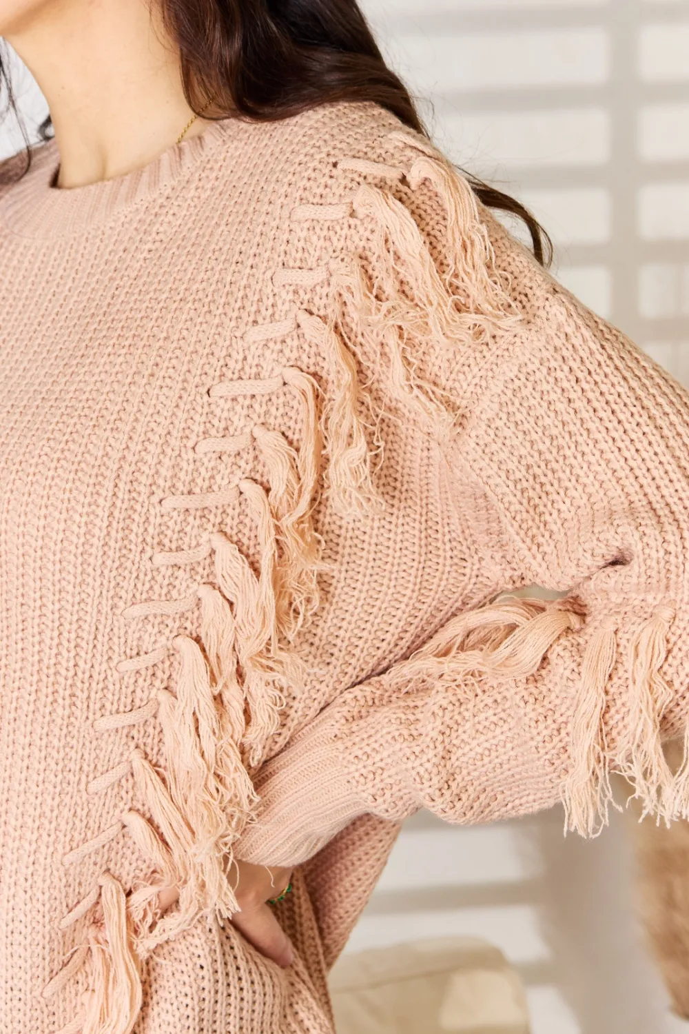Tassel Detail Long Sleeve Sweater, image 6