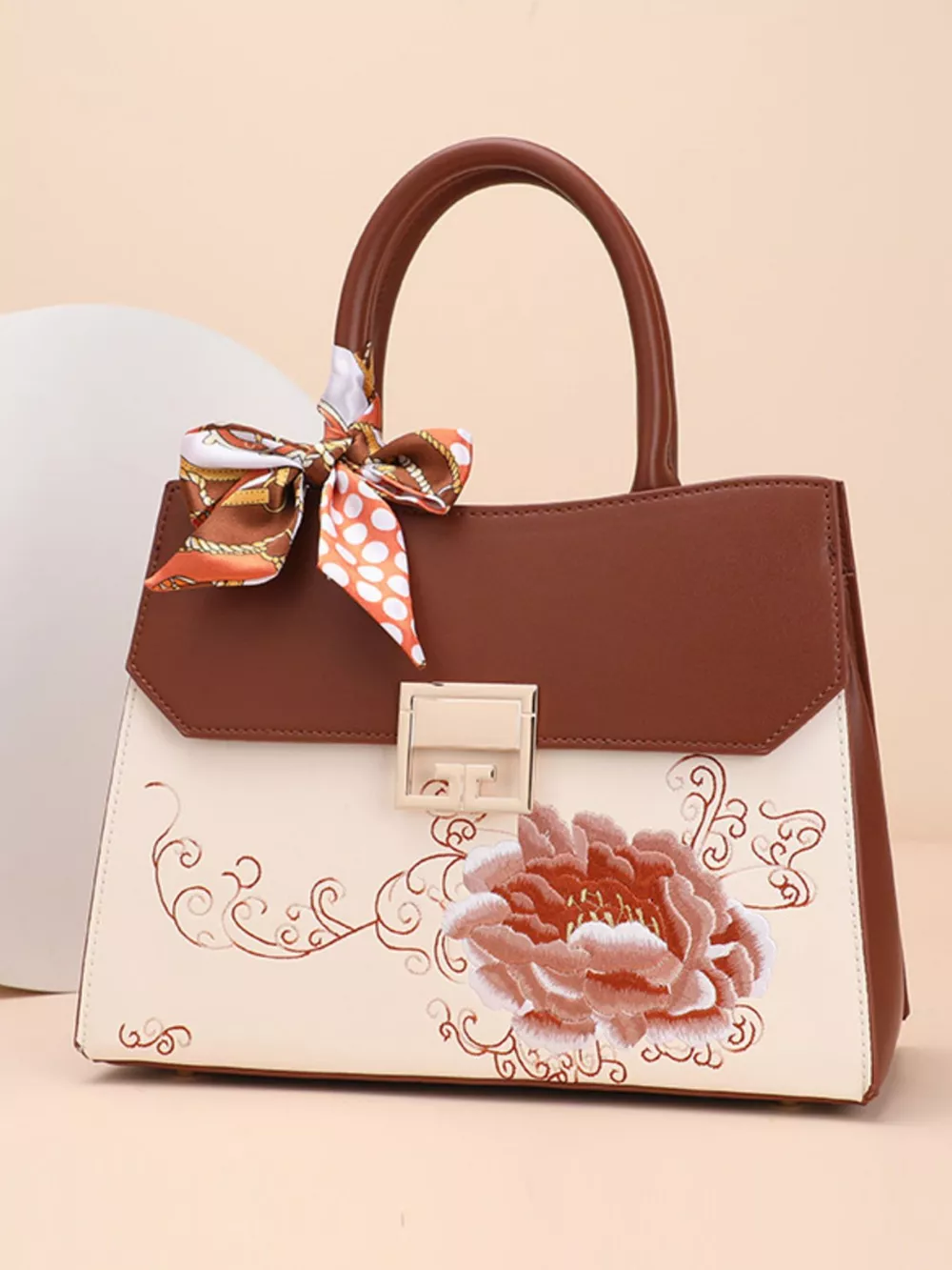 Floral Top Handle Handbag, image 4