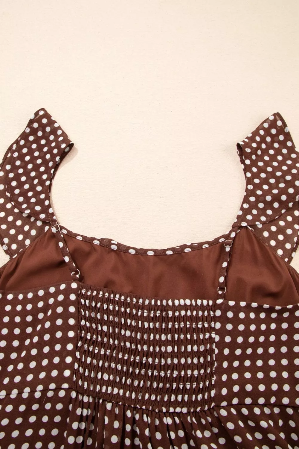 Polka Dot Print Backless Ruffled Tiered Maxi Dress, image 12