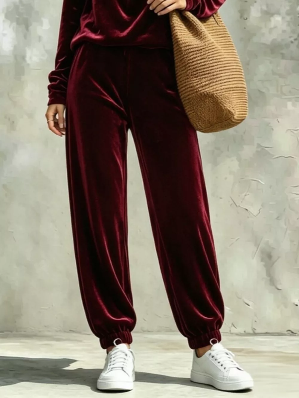 Full Size Velvet Cowl Neck Top and Pants Set Plus Size, image 15
