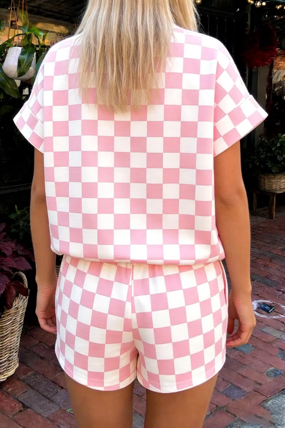 Checkerboard Short Sleeve Tee and Shorts Set, image 3