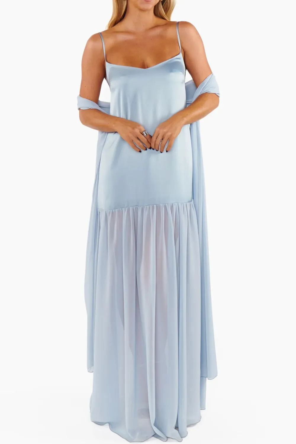 Adjustable Strap Maxi Cami Dress with Scarf, image 19