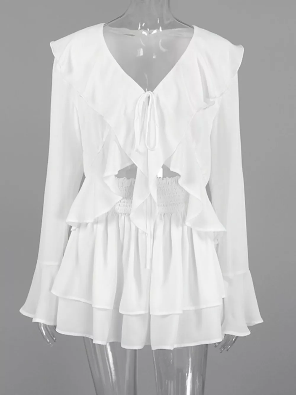 Ruffle Trim Top and Skirt Two-Piece Set, image 6