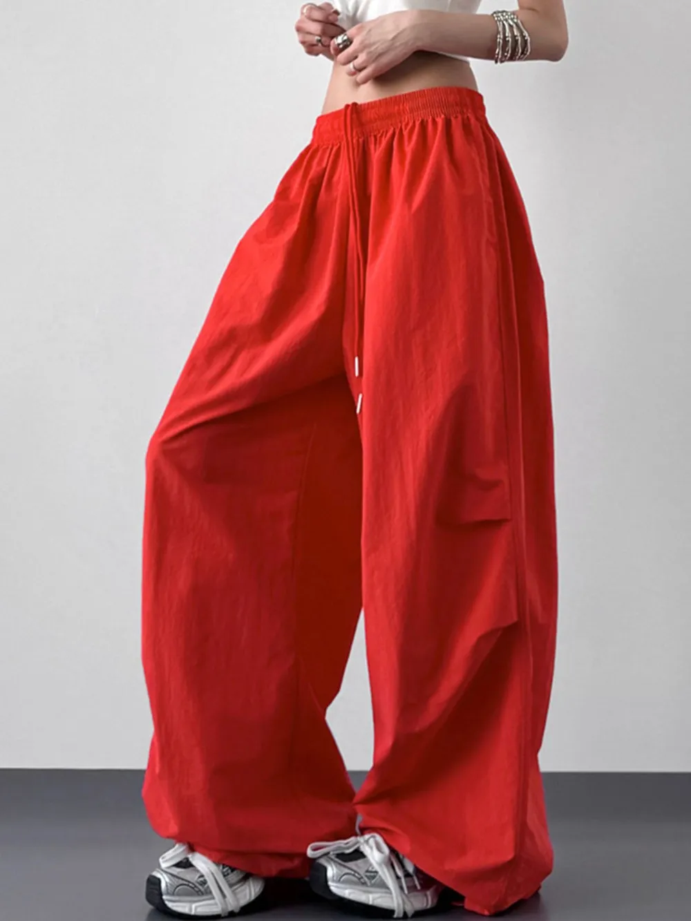 Wide Leg Drawstring Pants, image 4