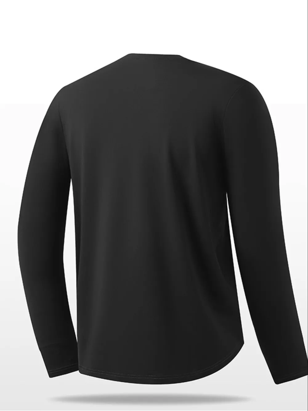 Men's Plus Size Solid Color Long Sleeve Casual T-Shirt, image 2