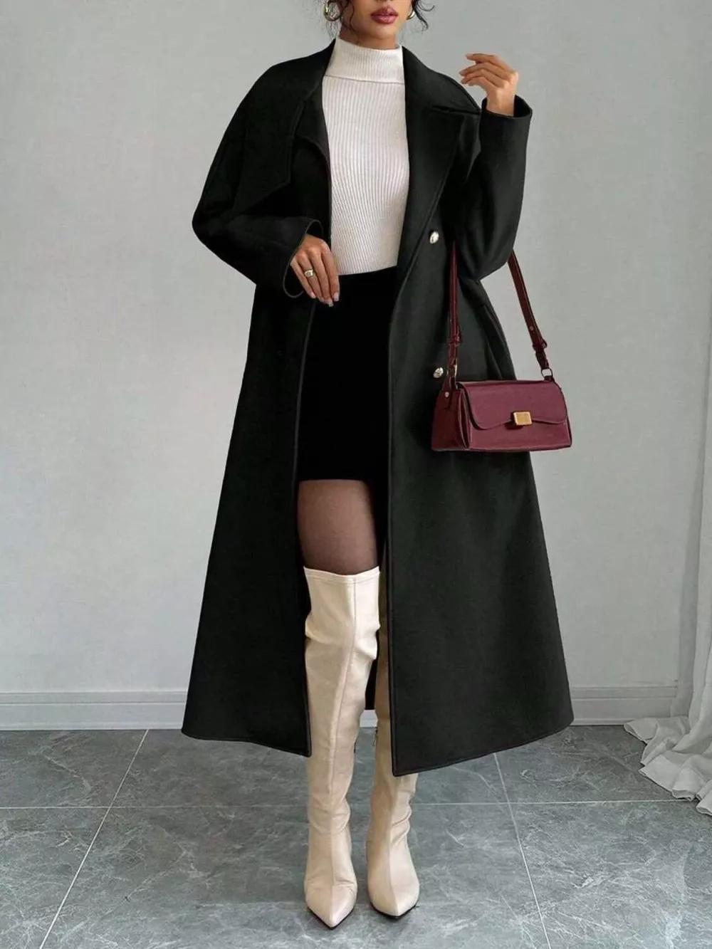 Double-Breasted Longline Coat