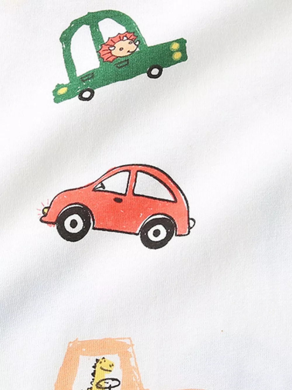 Children's Cartoon Car & Dinosaur Print Crew Neck Short Sleeve T-Shirt, image 4