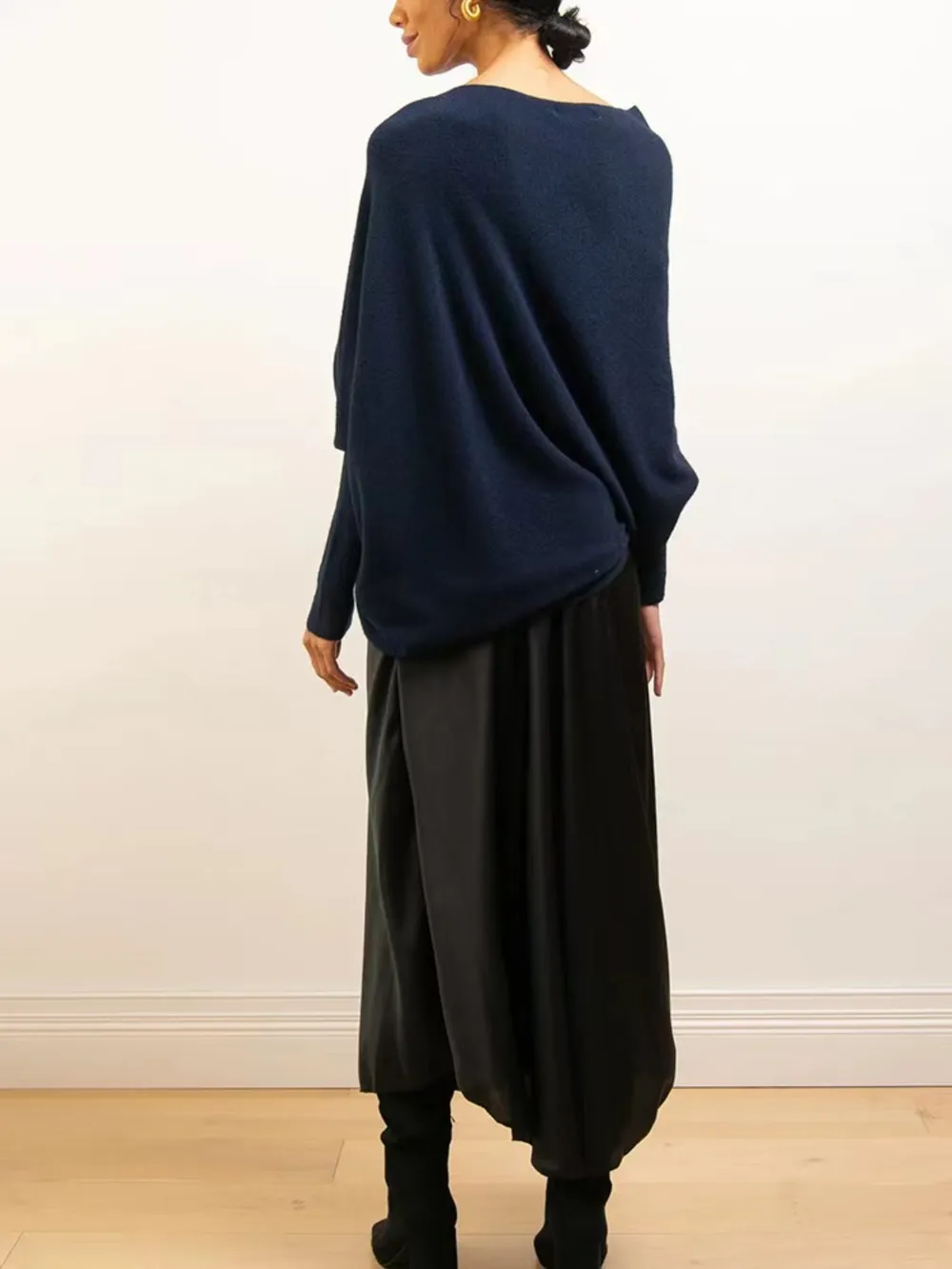 Full Size Boat Neck Batwing Sleeve Knit Top, image 18