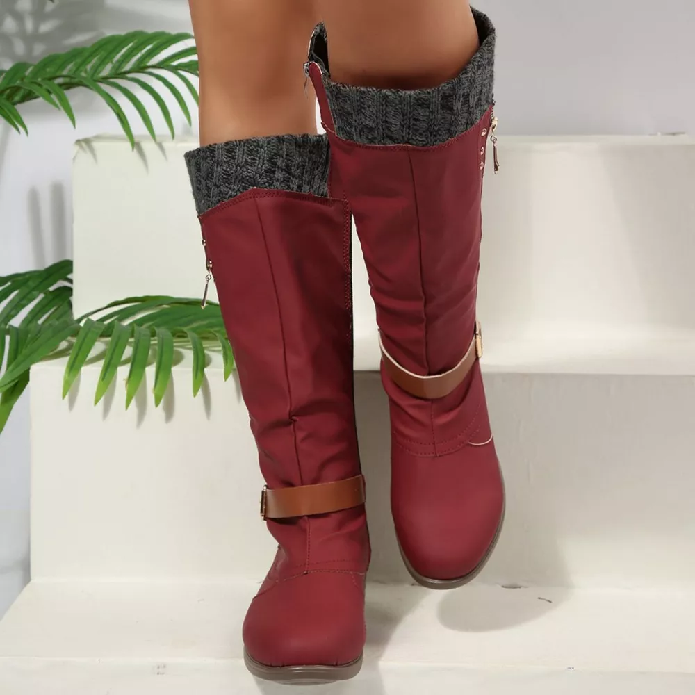 Round Toe Block Heels Boots, image 22