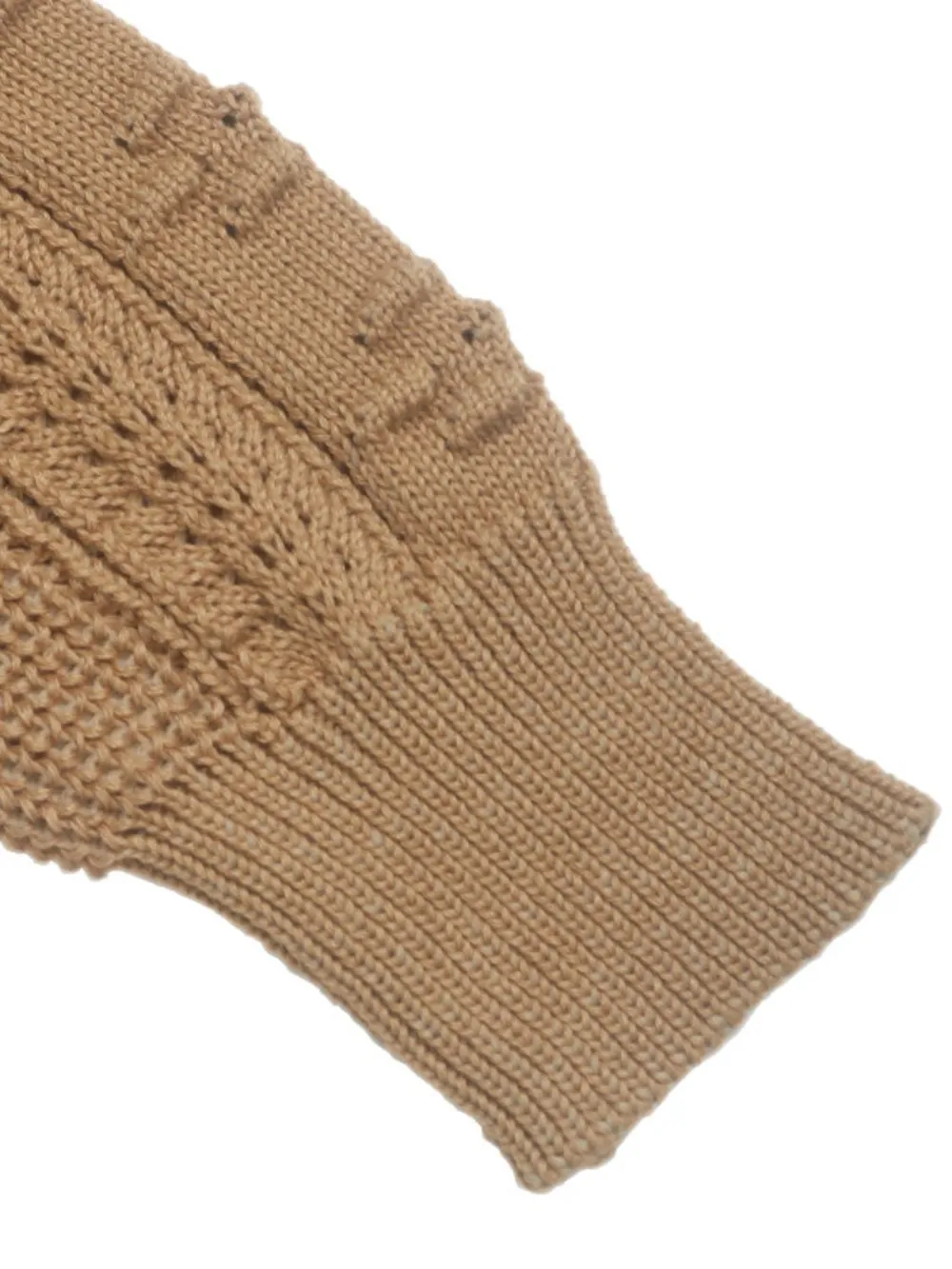 Openwork Round Neck Long Sleeve Sweater, image 7