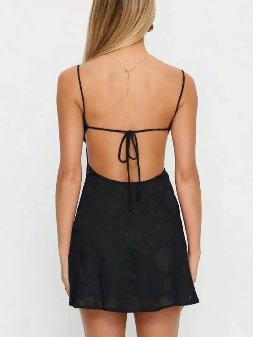 Backless Spaghetti Strap Mini Dress, image 8