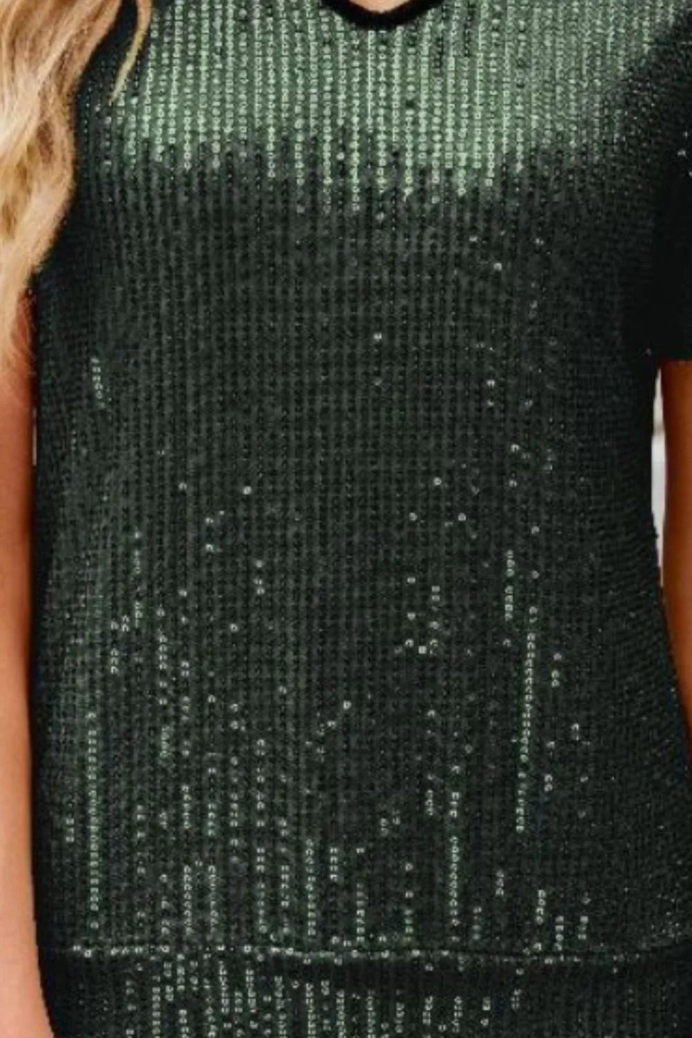 Sequin Cold Shoulder Short Sleeve Blouse, image 6