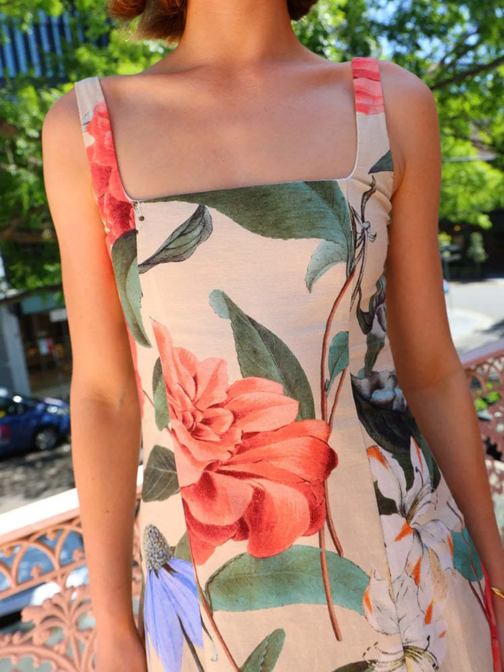 Printed Square Neck Maxi Dress, image 12
