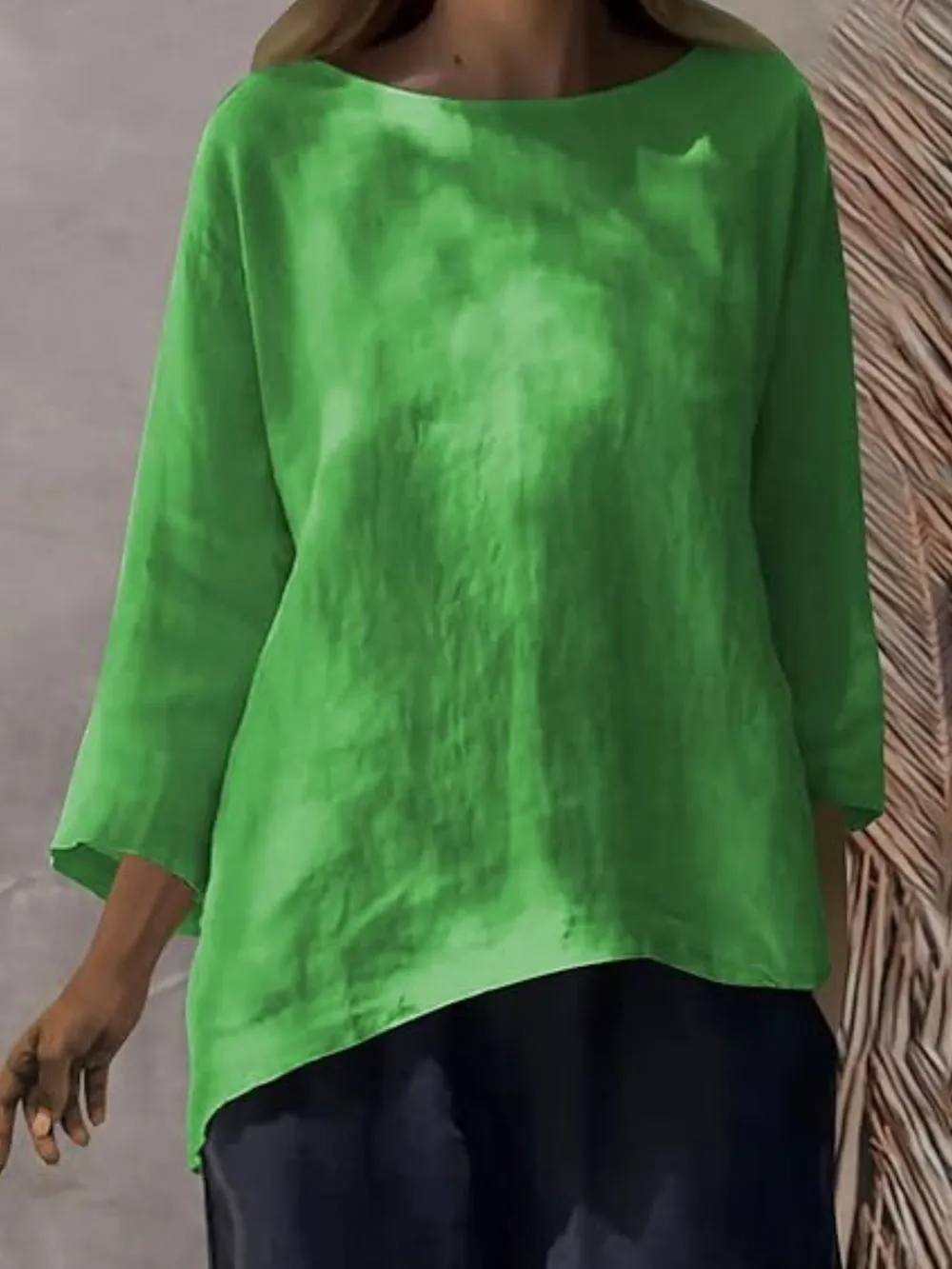 Full Size Round Neck Relaxed Fit Blouse Plus Size, image 14
