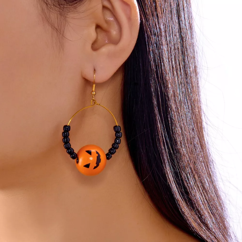 18K Gold-Plated Halloween Bead Earrings, image 8