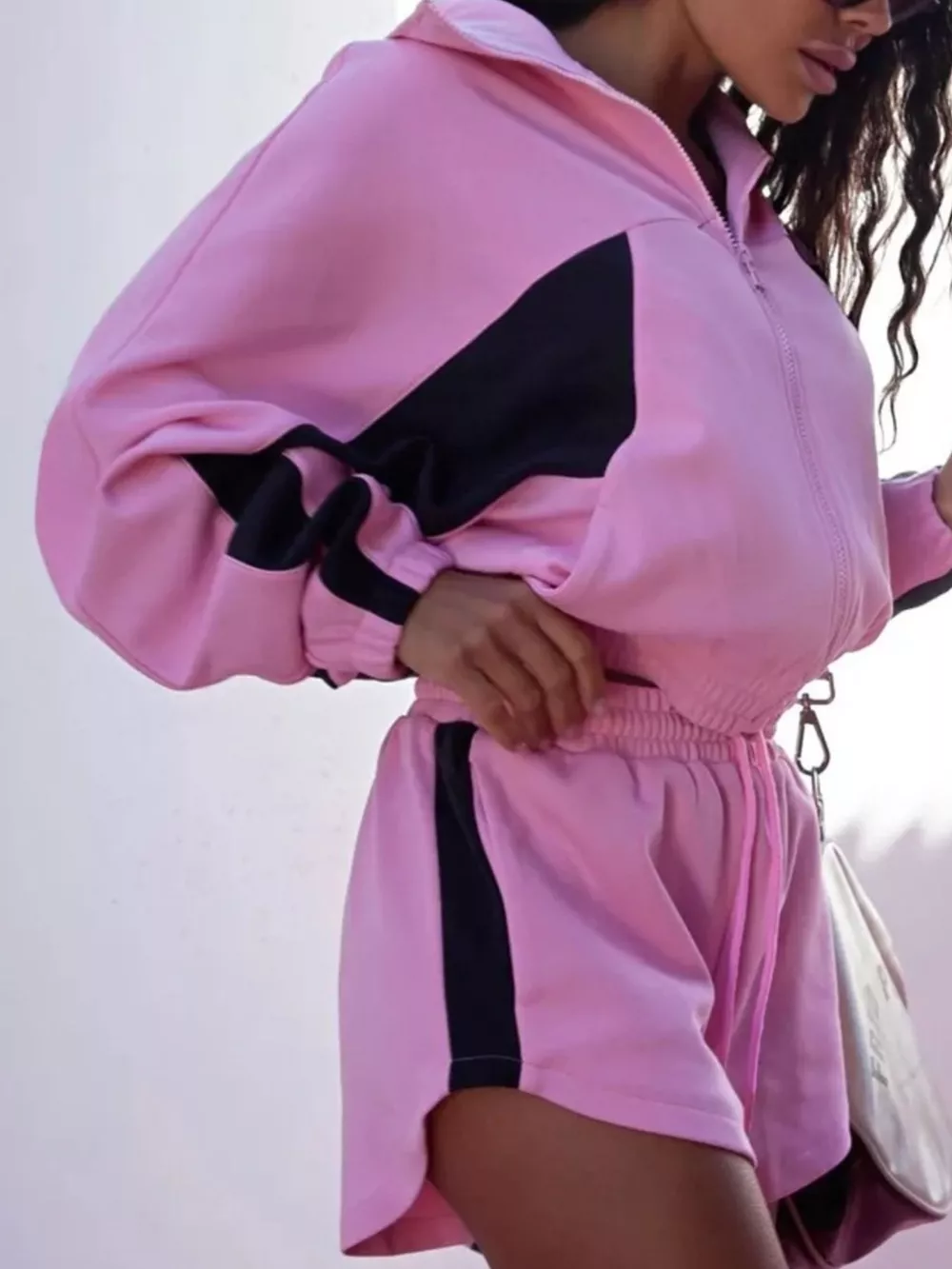 Zip Up Long Sleeve Outerwear and Shorts Set, image 16