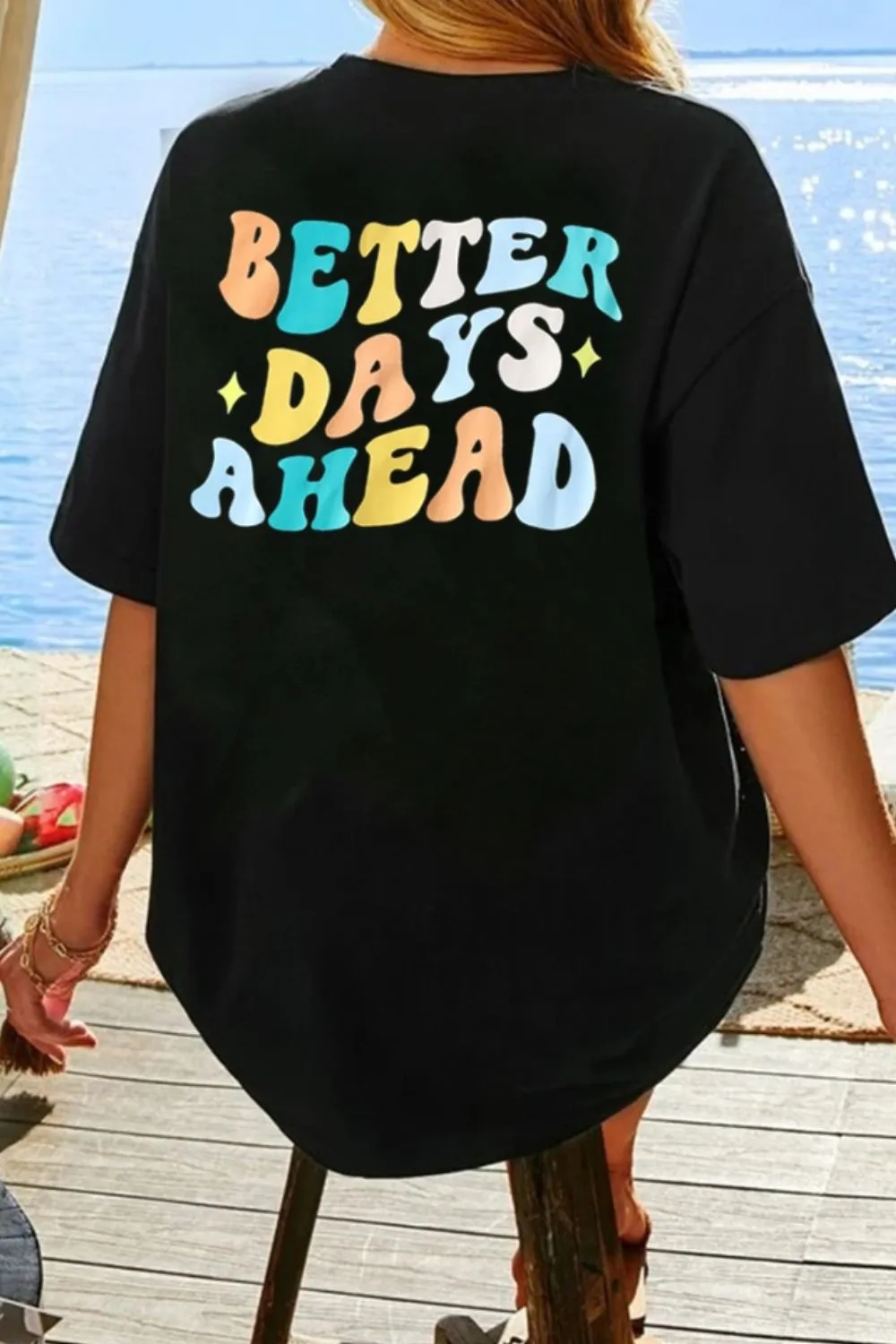 BETTER DAYS AHEAD Round Neck T-Shirt, image 3
