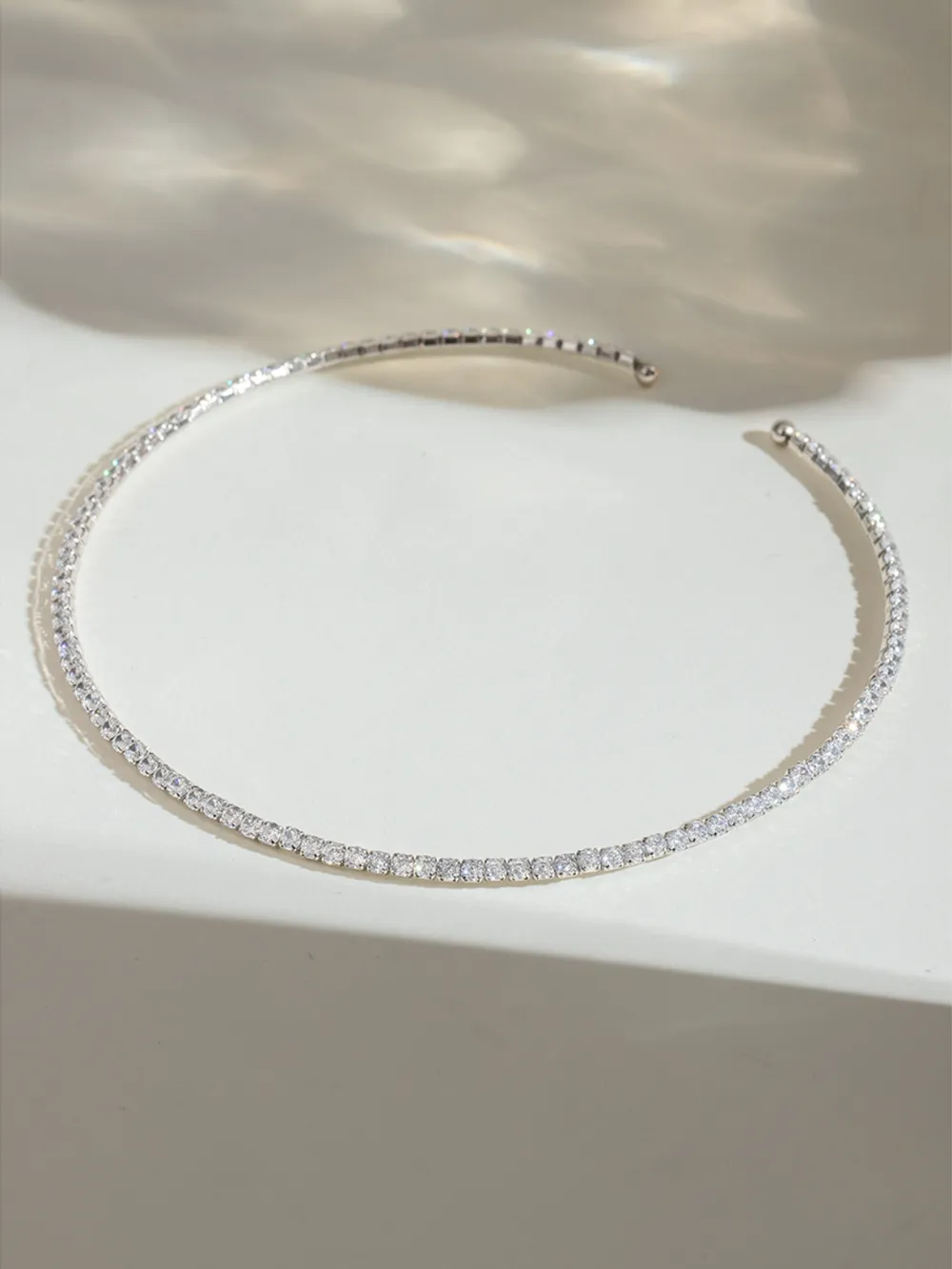 Stainless Steel Inlaid Zircon Necklace, image 9