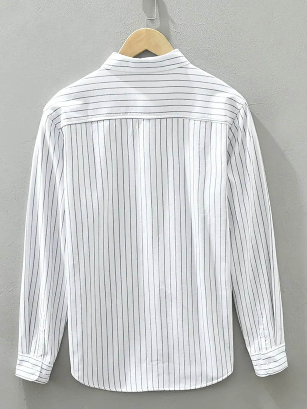 Men's Plus Size Striped Button Up Long Sleeve Shirt, image 4