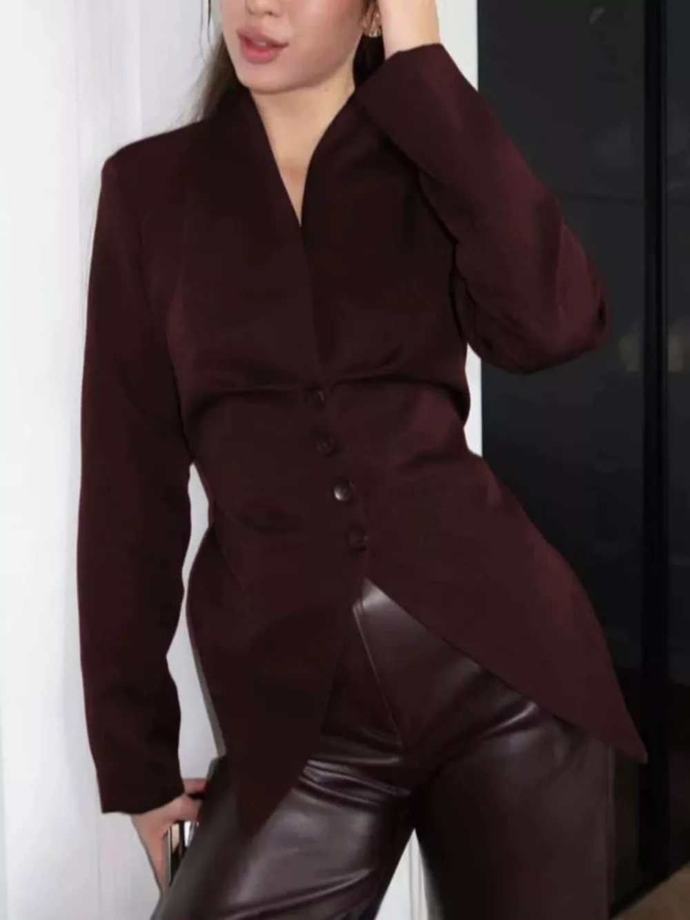 Slim-Fit Asymmetric Hem Blazer, image 13