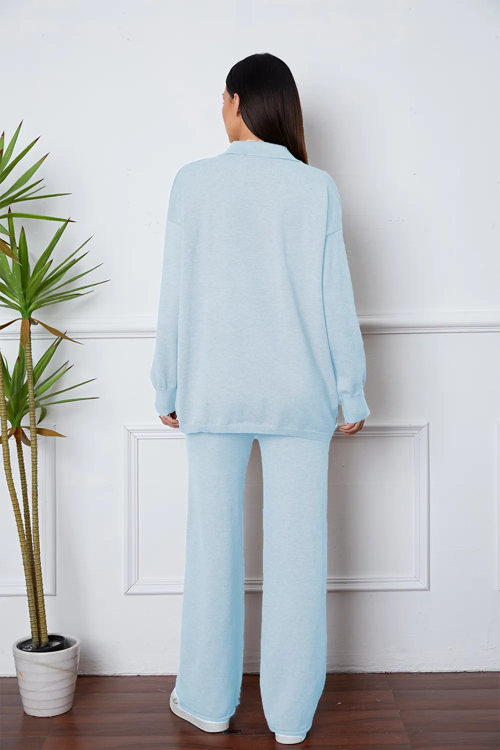 Dropped Shoulder Sweater and Long Pants Set, image 9
