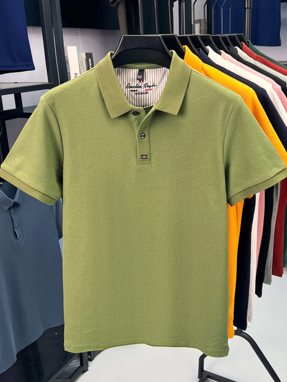 Men's Plus Size Collared Neck Short Sleeve Polo, image 2
