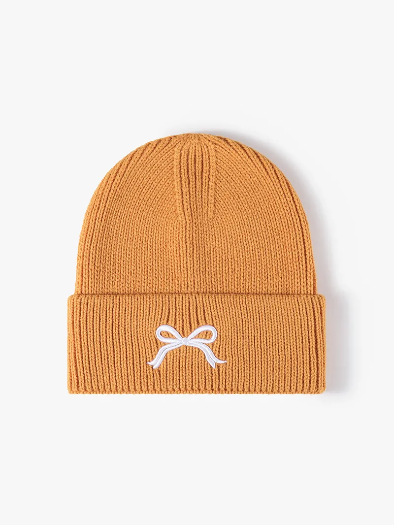 Embroidered Bow Knit Hat, image 8