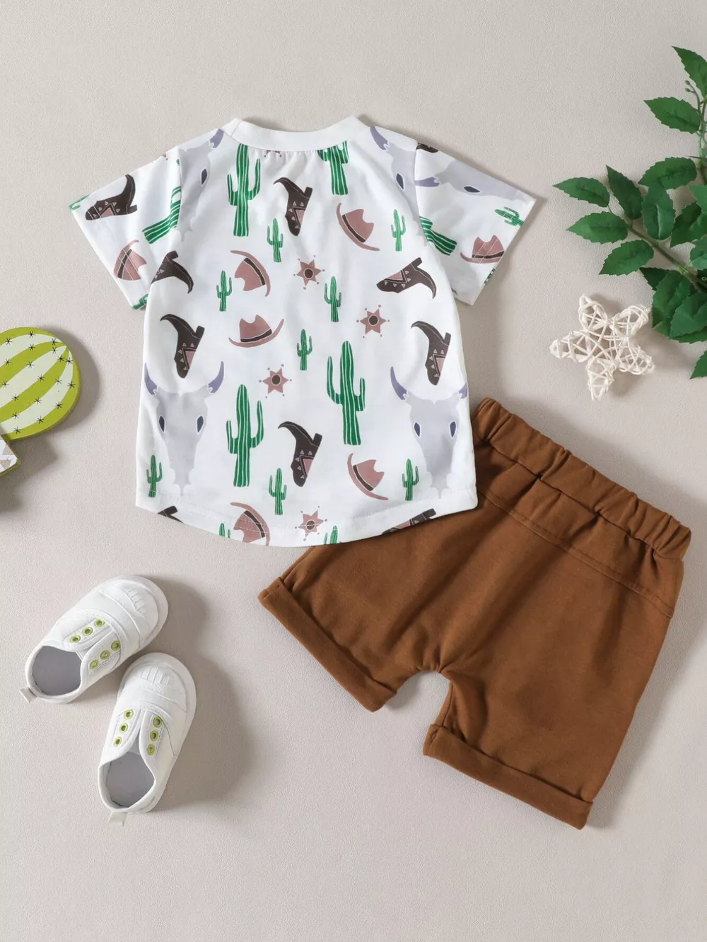 Children's Cactus Cowboy Print Pocket Tee & Shorts Set, image 7
