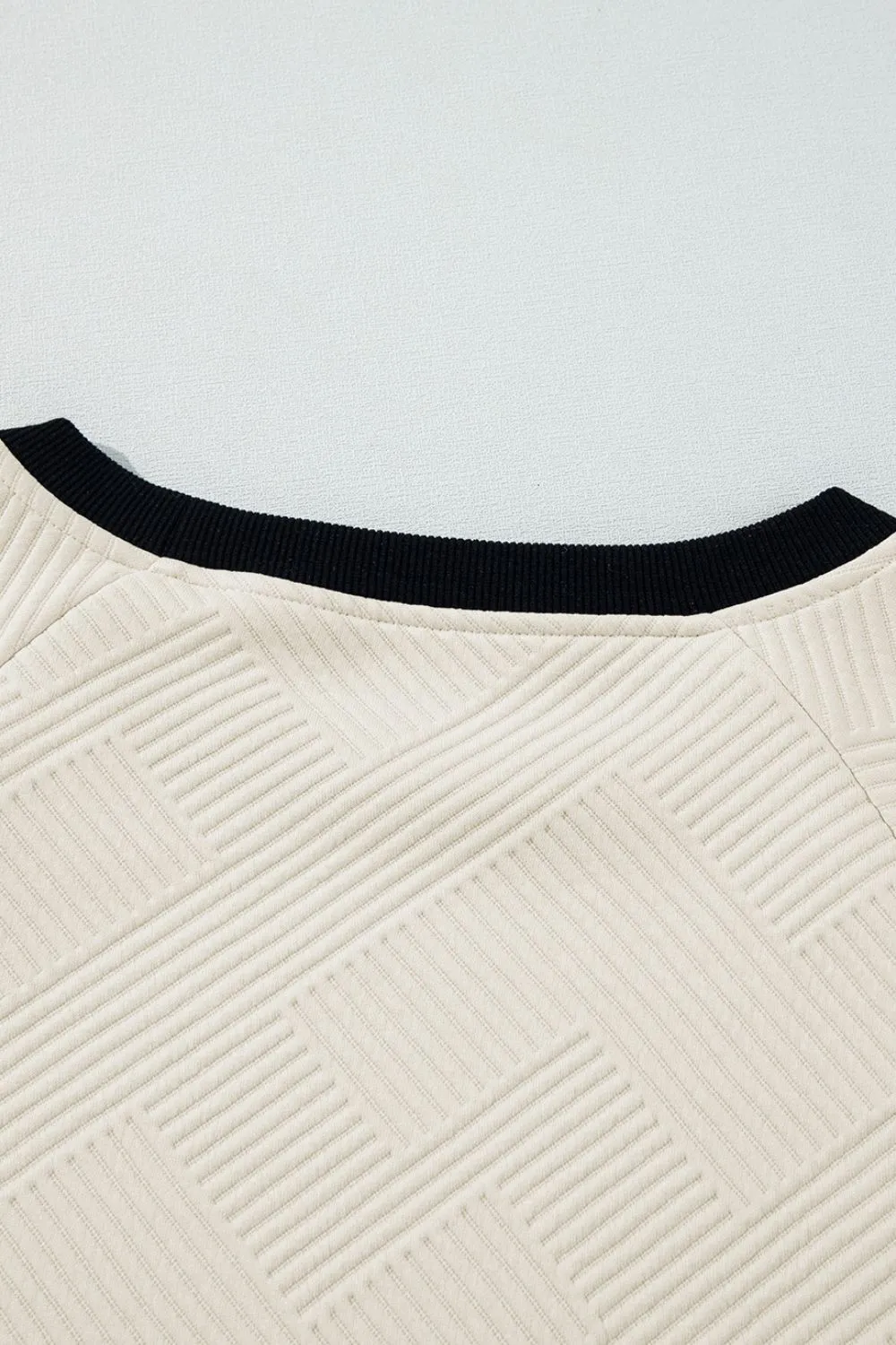 Texture Contrast Long Sleeve Sweatshirt, image 8
