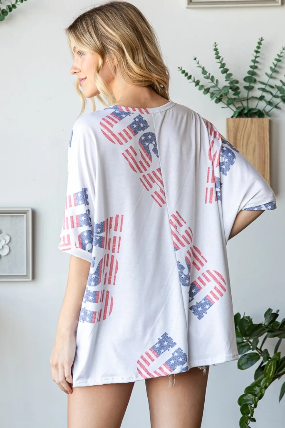 Letter Graphic Round Neck T-Shirt, image 2