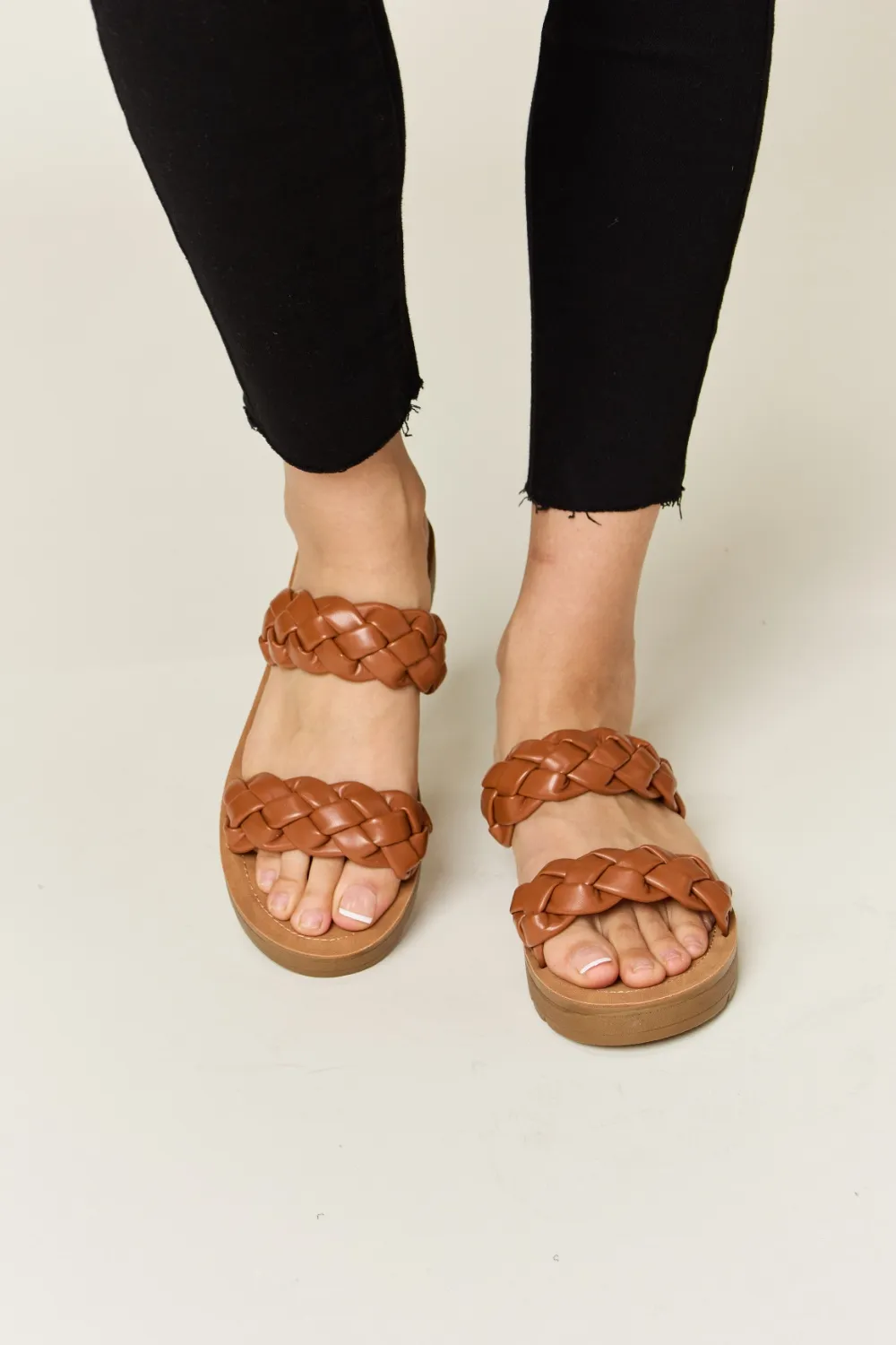 Woven Dual Band Platform Sandals, image 3